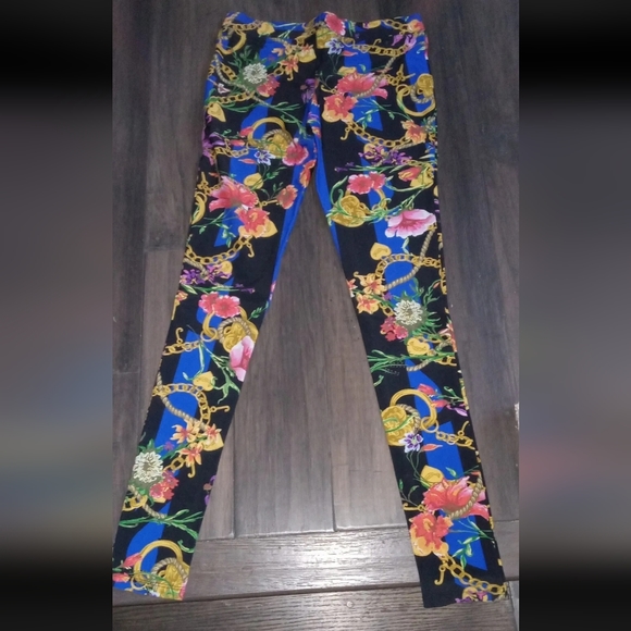 NWT! JUICY COUTURE LeggingsRare! 'Brt Lapis Grdn Bloom Printed Leggings' XSmall - Picture 3 of 8